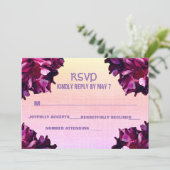 Elegant, Rozen bruiloft RSVP Kaart (Staand voorkant)