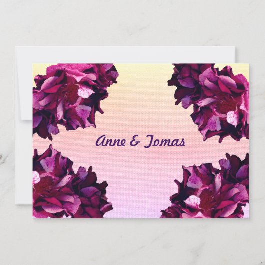 Elegant, Rozen bruiloft RSVP Kaart (Achterkant)