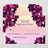 Elegant, Rozen bruiloft RSVP Kaart (Voorkant / Achterkant)