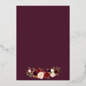 Elegant Rozen Burgundy & Blush Bouquet Gold Folie Uitnodiging (Achterkant)