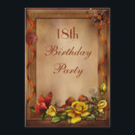 Elegant Rozen & Butterfly 18th Birthday Party Kaart<br><div class="desc">Elegant zomer, herfst op maat 18e verjaardagsfeestdag nodigt tienermeisjes uit met een bruine herfst met bruin gedrukt houten lijst collage met een schattige mooie vlinder, romantische, gele rozen en bloemen en stijlvolle, verbrande oranje gedrukte linten. Deze lelijke, glamoureuze bloemkorrelige uitnodigingen hebben een ouderwetse elegantie. Deze mooie natuur van tuinen uit...</div>