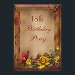 Elegant Rozen & Butterfly 18th Birthday Party Kaart<br><div class="desc">Elegant zomer, herfst op maat 18e verjaardagsfeestdag nodigt tienermeisjes uit met een bruine herfst met bruin gedrukt houten lijst collage met een schattige mooie vlinder, romantische, gele rozen en bloemen en stijlvolle, verbrande oranje gedrukte linten. Deze lelijke, glamoureuze bloemkorrelige uitnodigingen hebben een ouderwetse elegantie. Deze mooie natuur van tuinen uit...</div>