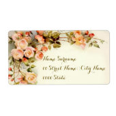 Elegant rozen cadeau, wijn ... etiket (Voorkant)