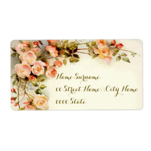 Elegant rozen cadeau, wijn ... etiket