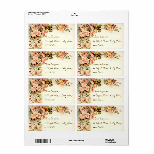 Elegant rozen cadeau, wijn ... etiket (Full Sheet)