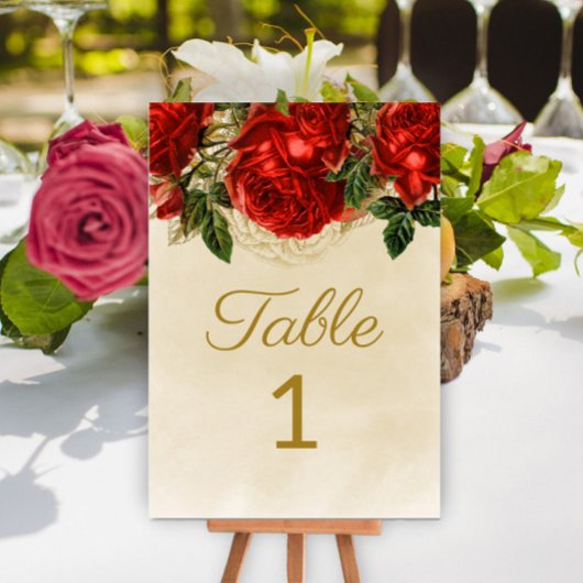 Elegant  rozen Champagne Tabel 1 Kaart