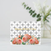 Elegant, Rozen & Daisies, geometrisch Briefkaart (Staand voorkant)