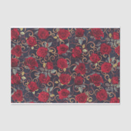 Elegant  Rozen & Damask Pattern-loskoppeling Tissuepapier