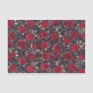 Elegant  Rozen & Damask Pattern-loskoppeling Tissuepapier