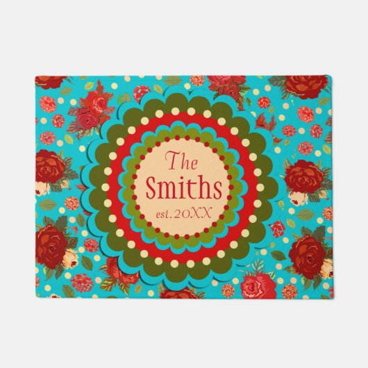 Elegant  Rozen Deurklep Deurmat (Voorkant)