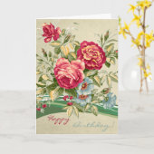 Elegant  Rozen Floral Birthday Kaart (Gele Bloem)