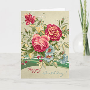 Elegant Rozen Floral Birthday Kaart