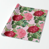 Elegant Rozen  Floral Cadeaupapier (Uitgerold)