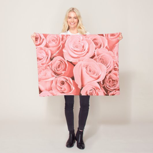 Elegant  Rozen Floral | Fleece Blanket (In situ)