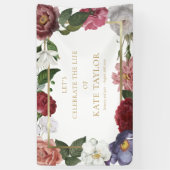 Elegant Rozen Floral Funeral Memorial Service Bann Spandoek (Verticaal)