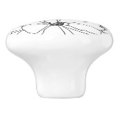 Elegant Rozen Floral Line Tekening Keramische Knop (Zijkant)