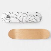Elegant Rozen Floral Line Tekening Persoonlijk Skateboard (Horizontaal)