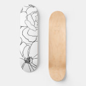 Elegant Rozen Floral Line Tekening Persoonlijk Skateboard (Voorkant)