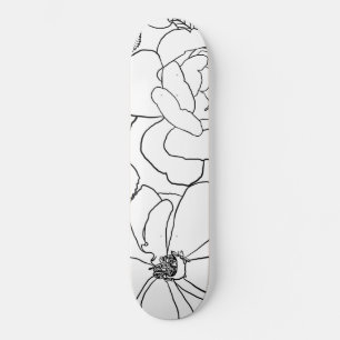 Elegant Rozen Floral Line Tekening Persoonlijk Skateboard