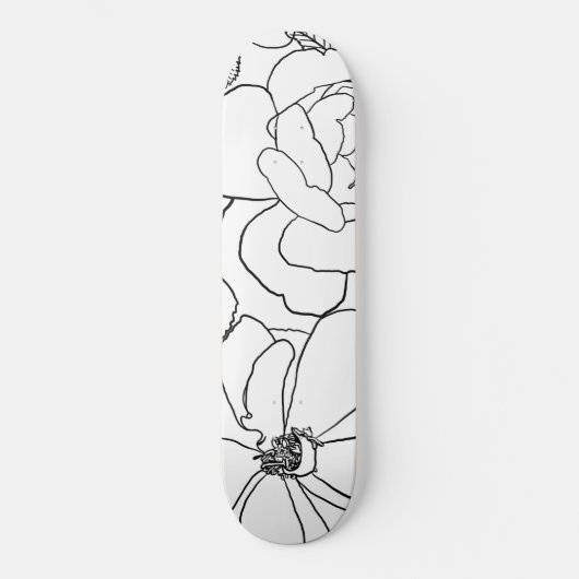 Elegant Rozen Floral Line Tekening Persoonlijk Skateboard (Voorkant)