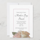 Elegant Rozen Floral Moederdag Brunch Kaart (Voorkant)