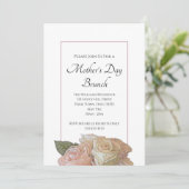 Elegant Rozen Floral Moederdag Brunch Kaart (Staand voorkant)