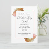 Elegant Rozen Floral Moederdag Brunch Kaart (Staand voorkant)