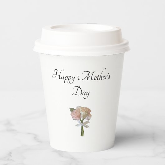 Elegant Rozen Floral Moederdag Party Brunch Papieren Bekers (Voorkant)