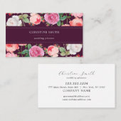 Elegant Rozen Floral op magenta achtergrond Visitekaartje (Voorkant / Achterkant)