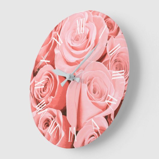 Elegant  Rozen Floral | Wandklok (Hoek)