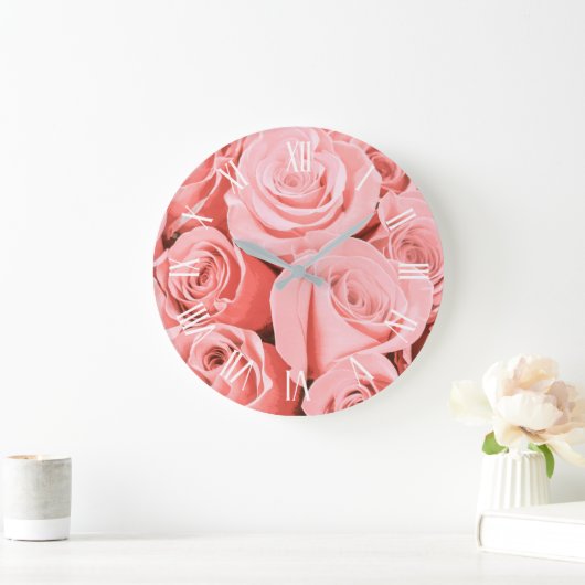 Elegant  Rozen Floral | Wandklok (Huis)