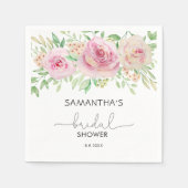 Elegant rozen floreel vrijgezellenfeest servet (Voorkant)