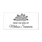 Elegant Rozen Flowers Custom Name from the Desk of Rubberstempel (Afrduk)