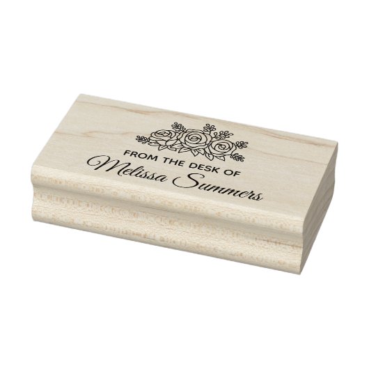Elegant Rozen Flowers Custom Name from the Desk of Rubberstempel (Stempel)