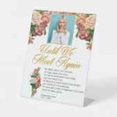 Elegant Rozen Funeral Memorial Poem Reclamebord Met Voetstuk (Voorkant)