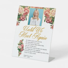 Elegant Rozen Funeral Memorial Poem Reclamebord Met Voetstuk