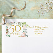 Elegant Rozen Garland 50th Jubileum Address Etiket