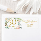 Elegant Rozen Garland 50th Jubileum Address Etiket (Insitu)