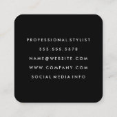 Elegant Rozen Glitter Glamour Vierkante Visitekaartje (Achterkant)