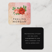 Elegant Rozen Glitter Glamour Vierkante Visitekaartje (Voorkant / Achterkant)