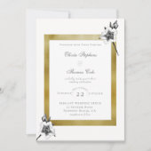 Elegant Rozen Gold Lijst Script-kerstbruiloft Kaart (Voorkant)
