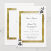 Elegant Rozen Gold Lijst Script-kerstbruiloft Kaart (Voorkant / Achterkant)