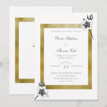 Elegant Rozen Gold Lijst Script-kerstbruiloft