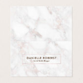 Elegant Rozen-gouden Faux Marble Visitekaartje (Buitenkant ongevouwen)