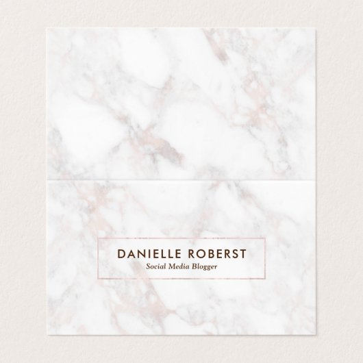 Elegant Rozen-gouden Faux Marble Visitekaartje (Buitenkant ongevouwen)