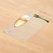 Elegant Rozen gouden parels & Prosecco Vrijgezelle Acryl Uitnodigingen (Laagn)