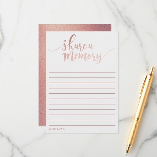 Elegant Rozen goudfolie delen een memory Kaart (Voorkant / Achterkant in situ)