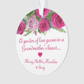 Elegant Rozen Grandma Ornament van kleinkinderen (voorkant)