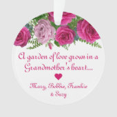 Elegant Rozen Grandma Ornament van kleinkinderen (voorkant)