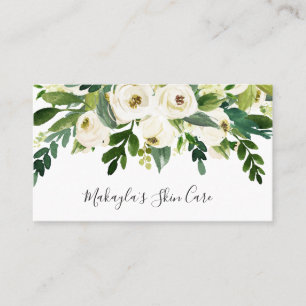 Elegant Rozen Greenery Waterverf White Floral Visitekaartje